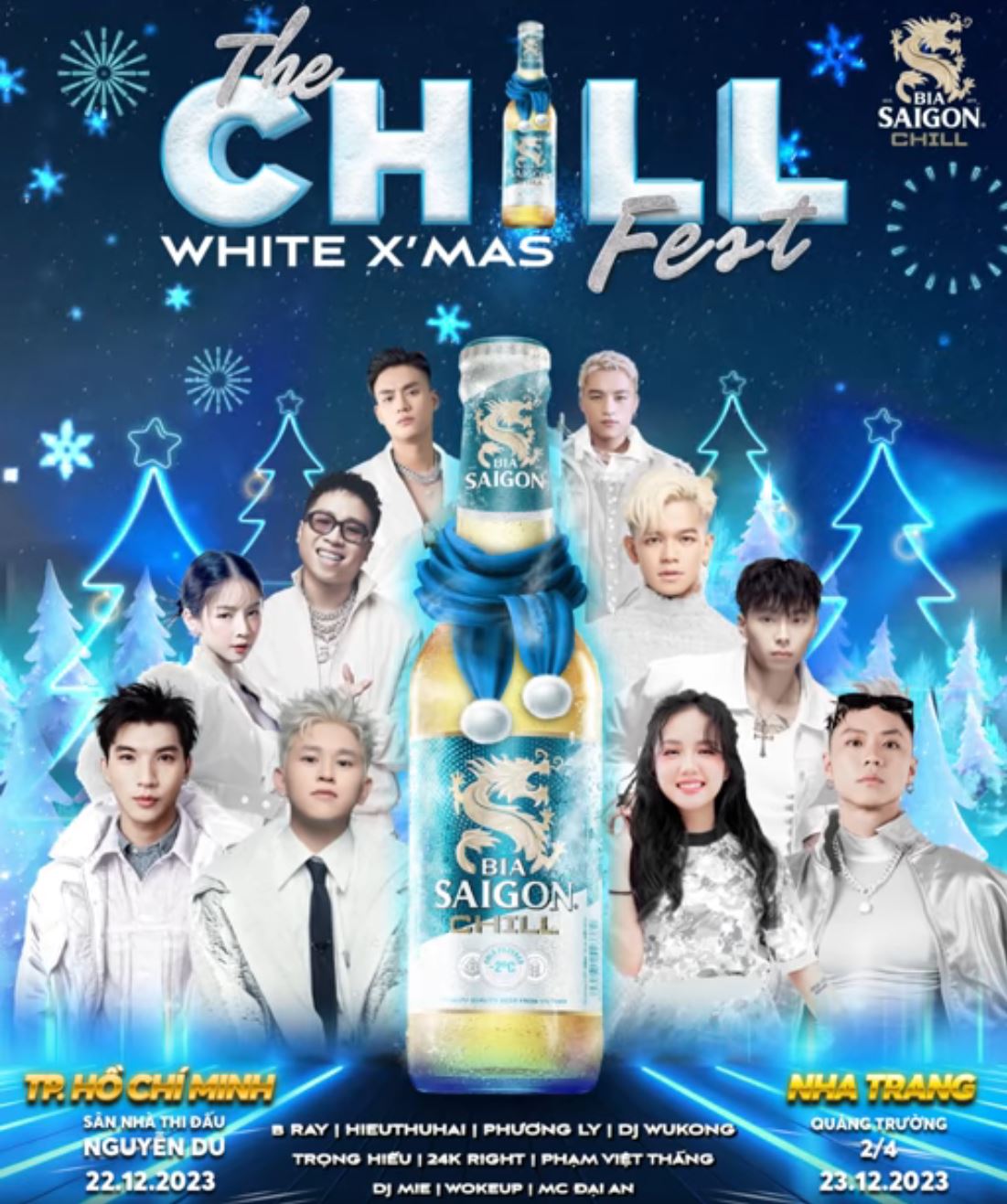 THE CHILL FEST WHITE XMAS 2023 TẠI TP NHA TRANG & TP HỒ CHÍ MINH CÙNG BIA SAIGON CHILL