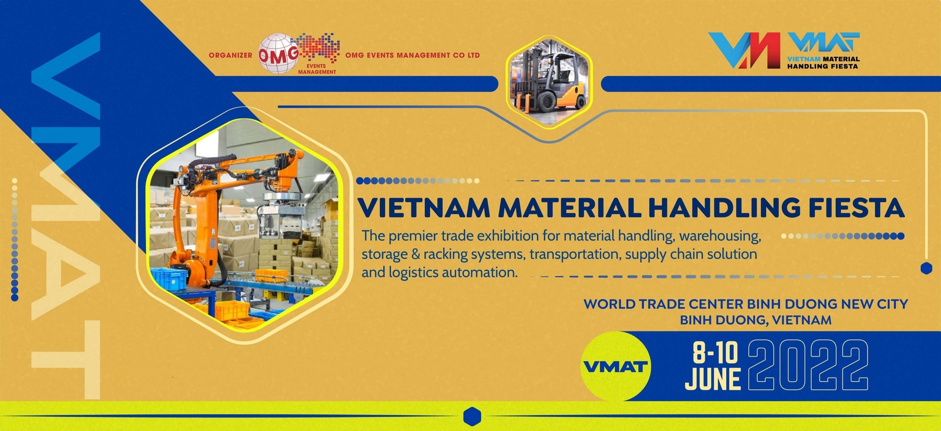 VMAT Bình Dương 2022 - Triển lãm Công nghiệp Quốc tế về Máy móc Thiết bị Nâng Hạ và Xử lý Hậu cần Việt Nam Đăng ký