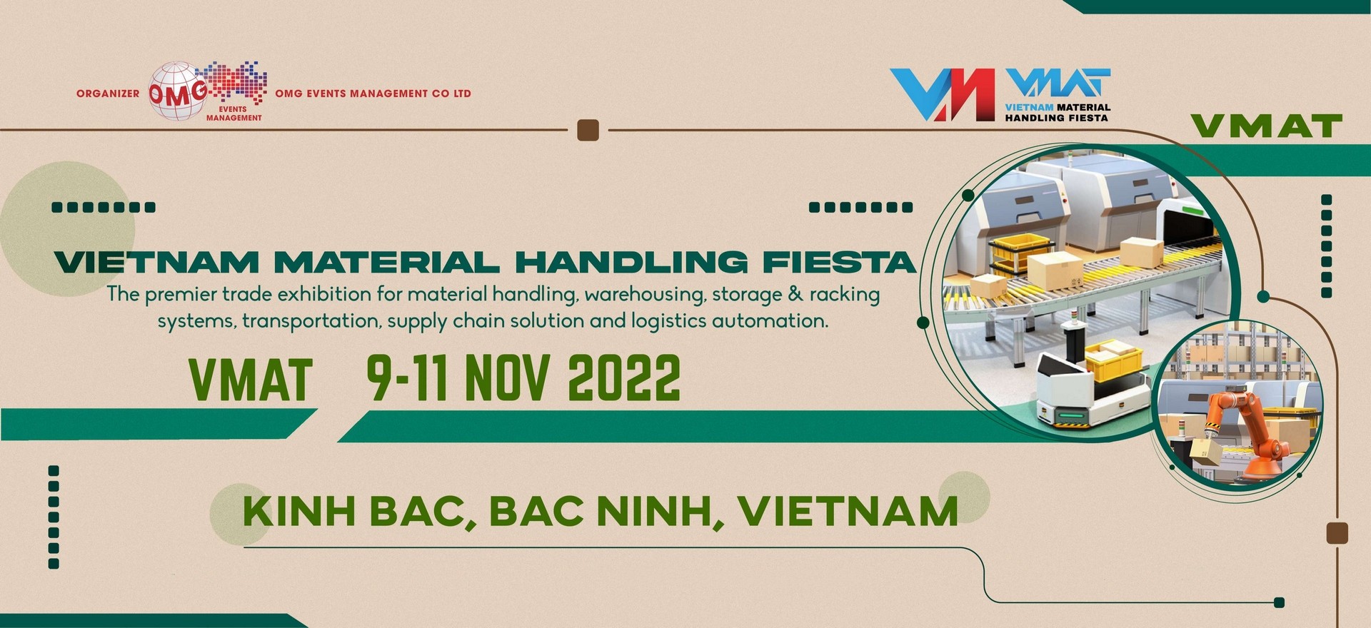 VMAT Bắc Ninh 2022 - Triển lãm Công nghiệp Quốc tế về Máy móc Thiết bị Nâng Hạ và Xử lý Hậu cần Việt Nam Đăng ký