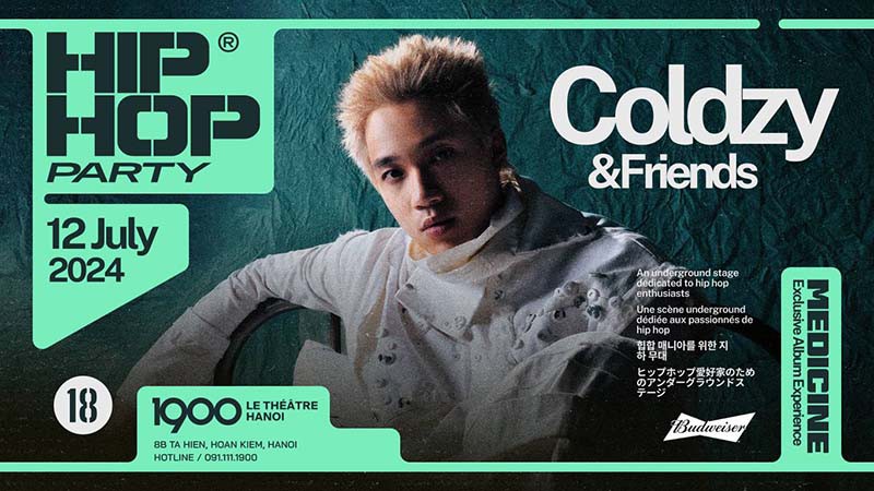 Đêm nhạc 1900 Hip Hop Party No18 - COLDZY & Friends - Ngày 12.07.2024