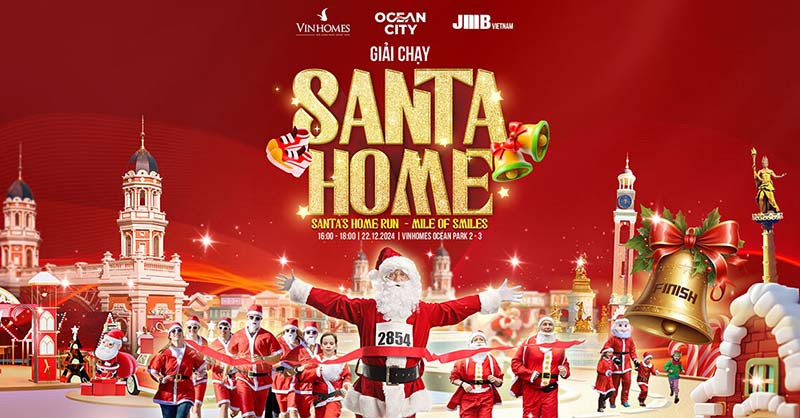 Giải chạy Santa Run 2024 tại Grand World Hà Nội