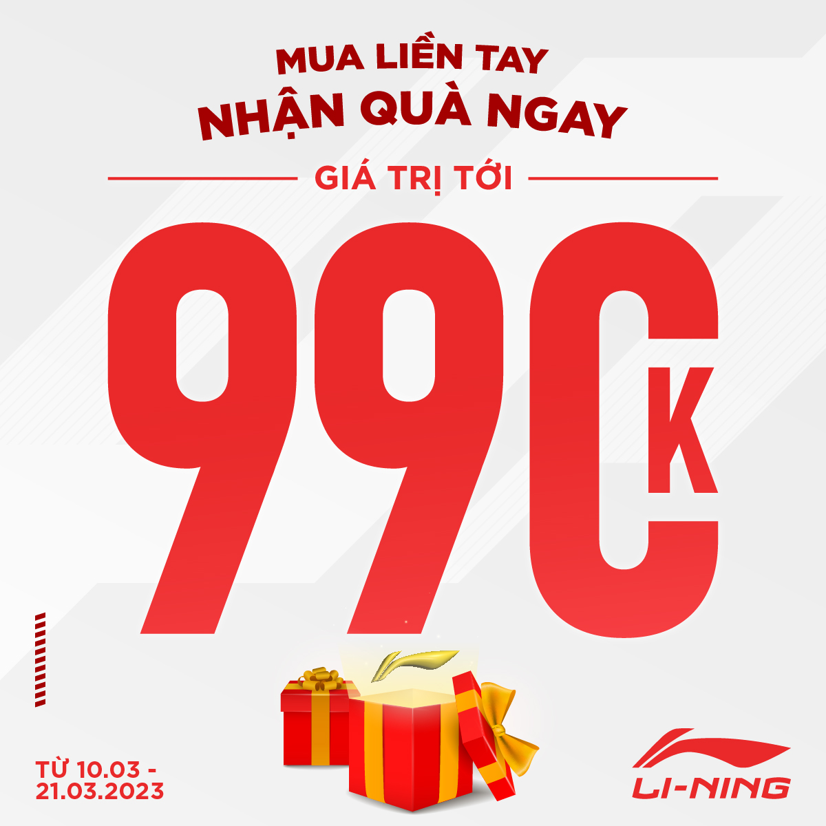 LI-NING – MUA LIỀN TAY – NHẬN QUÀ NGAY GIÁ TRỊ LÊN ĐẾN 990K