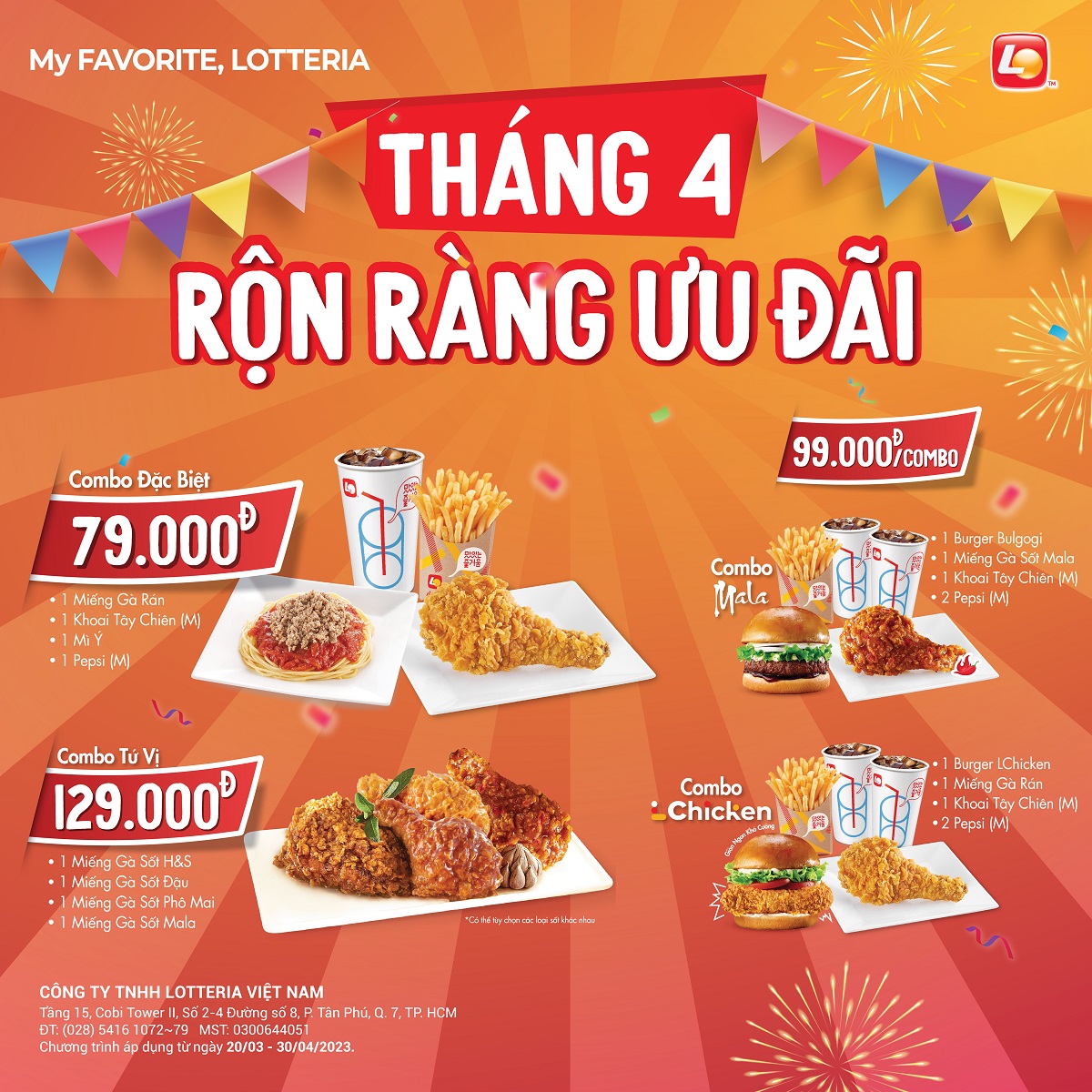 LOTTERIA – THÁNG 4 RỘN RÀNG ƯU ĐÃI