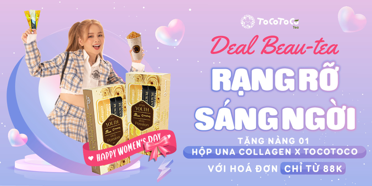 TOCOTOCO TEA TẶNG NÀNG COLLAGEN DƯỠNG HỒNG LÀN DA