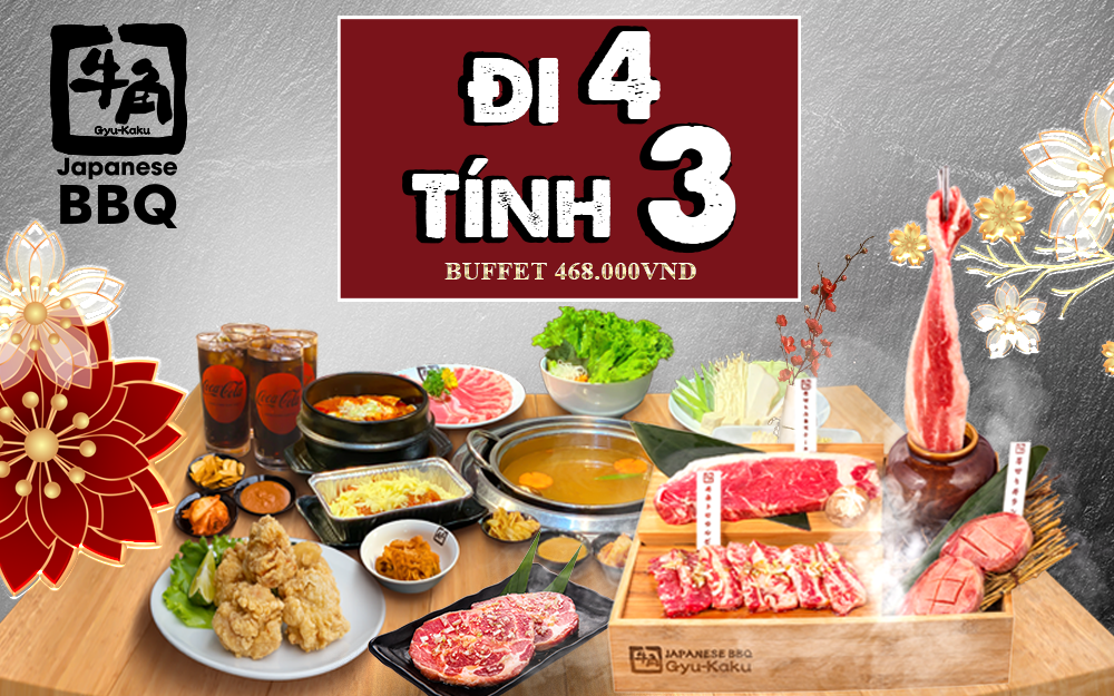 MIỄN PHÍ BUFFET NƯỚNG LẨU – ƯU ĐÃI GYU-KAKU THÁNG 4