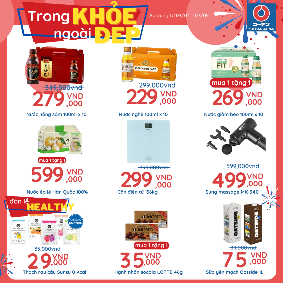 KOHNAN – TRONG KHỎE – NGOÀI ĐẸP – ĐÓN LỄ HEALTHY