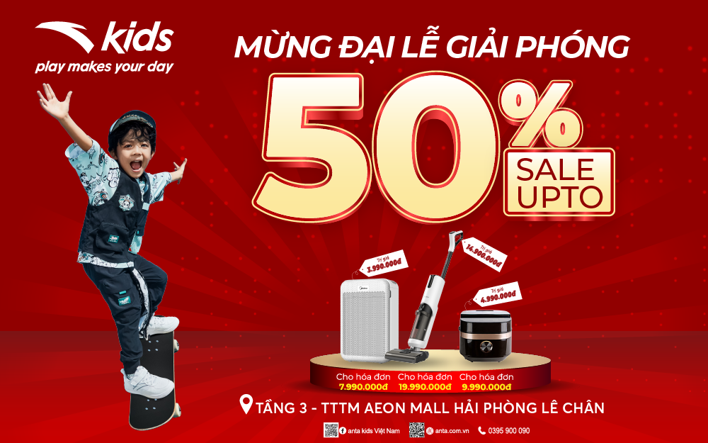 ĐÓN BST MỚI, ANTA KIDS SALE 50% HÀNG NGHÌN SẢN PHẨM