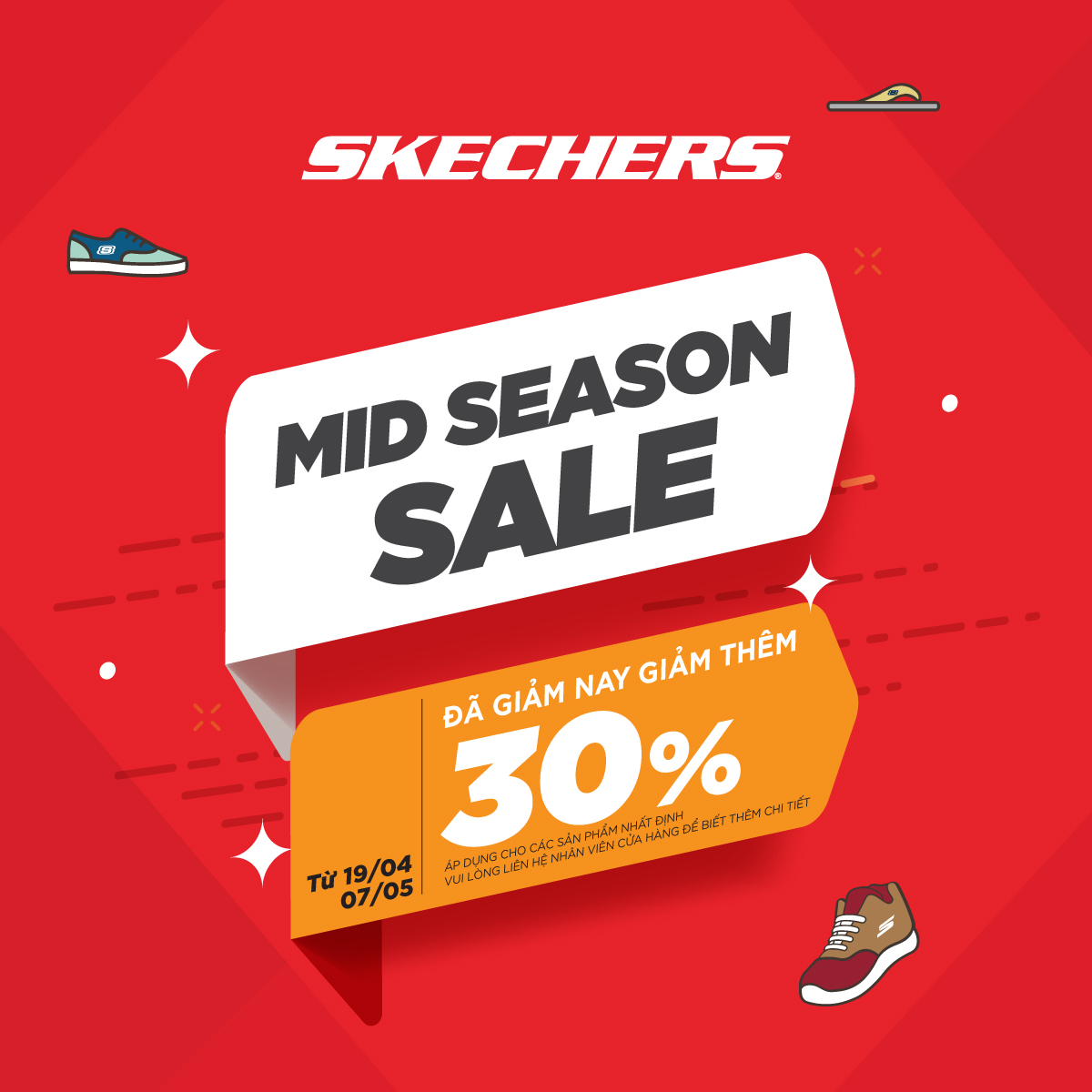 SKECHERS MID SEASON SALE – ĐÃ GIẢM NAY CÒN GIẢM THÊM