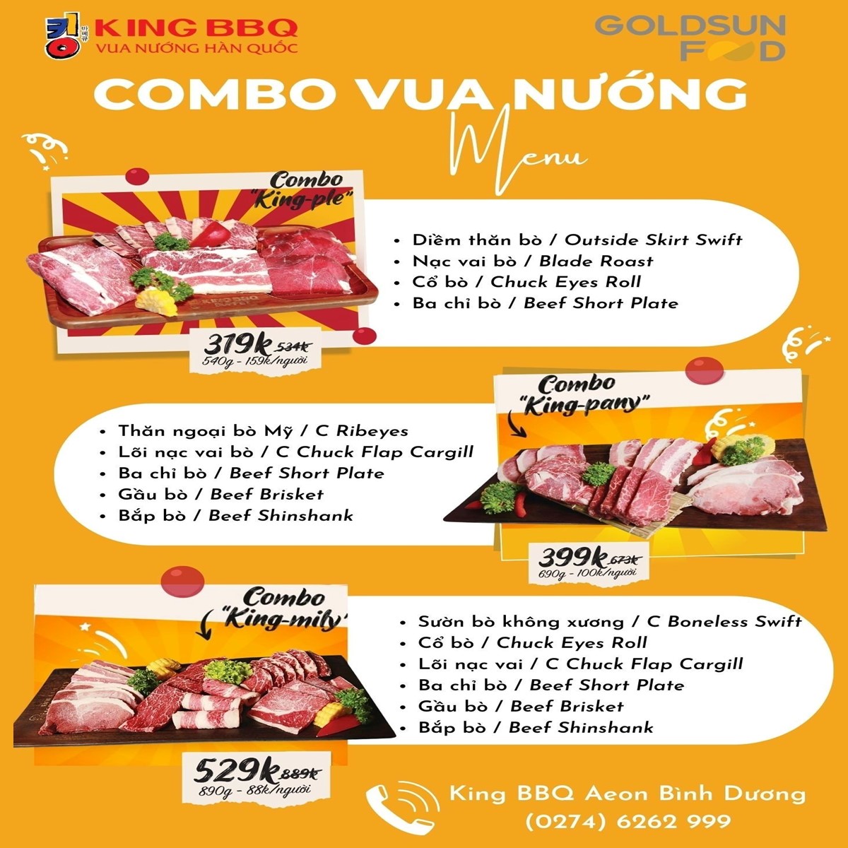 KING BBQ – COMBO NGON – BỔ – RẺ CHỈ TỪ 319K