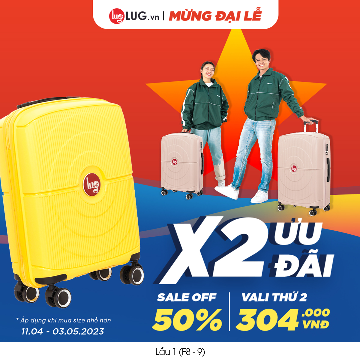 LUG.VN – MỪNG ĐẠI LỄ X2 ƯU ĐÃI: GIẢM 50% + MUA VALI THỨ 2