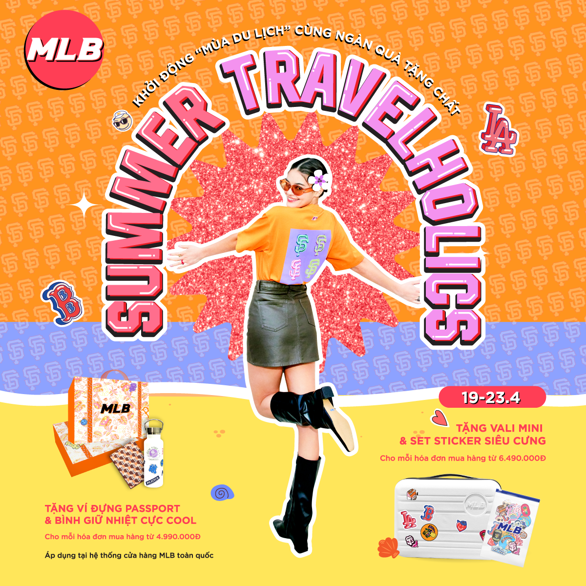 MLB – SUMMER TRAVELHOLICS | TẶNG VÍ ĐỰNG PASSPORT & BÌNH GIỮ NHIỆT