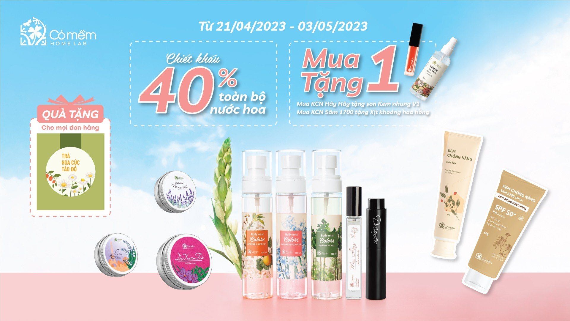 CỎ Mềm chiết khấu 40% toàn bộ nước hoa