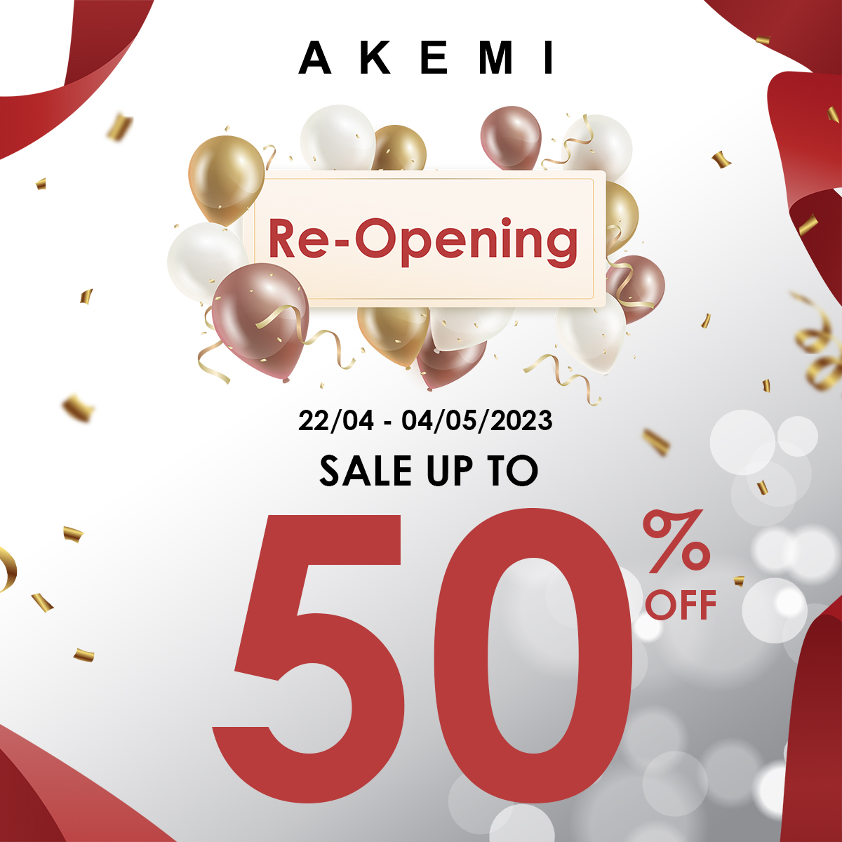 AKEMI – TƯNG BỪNG KHAI TRƯƠNG, ƯU ĐÃI LÊN ĐẾN 50%