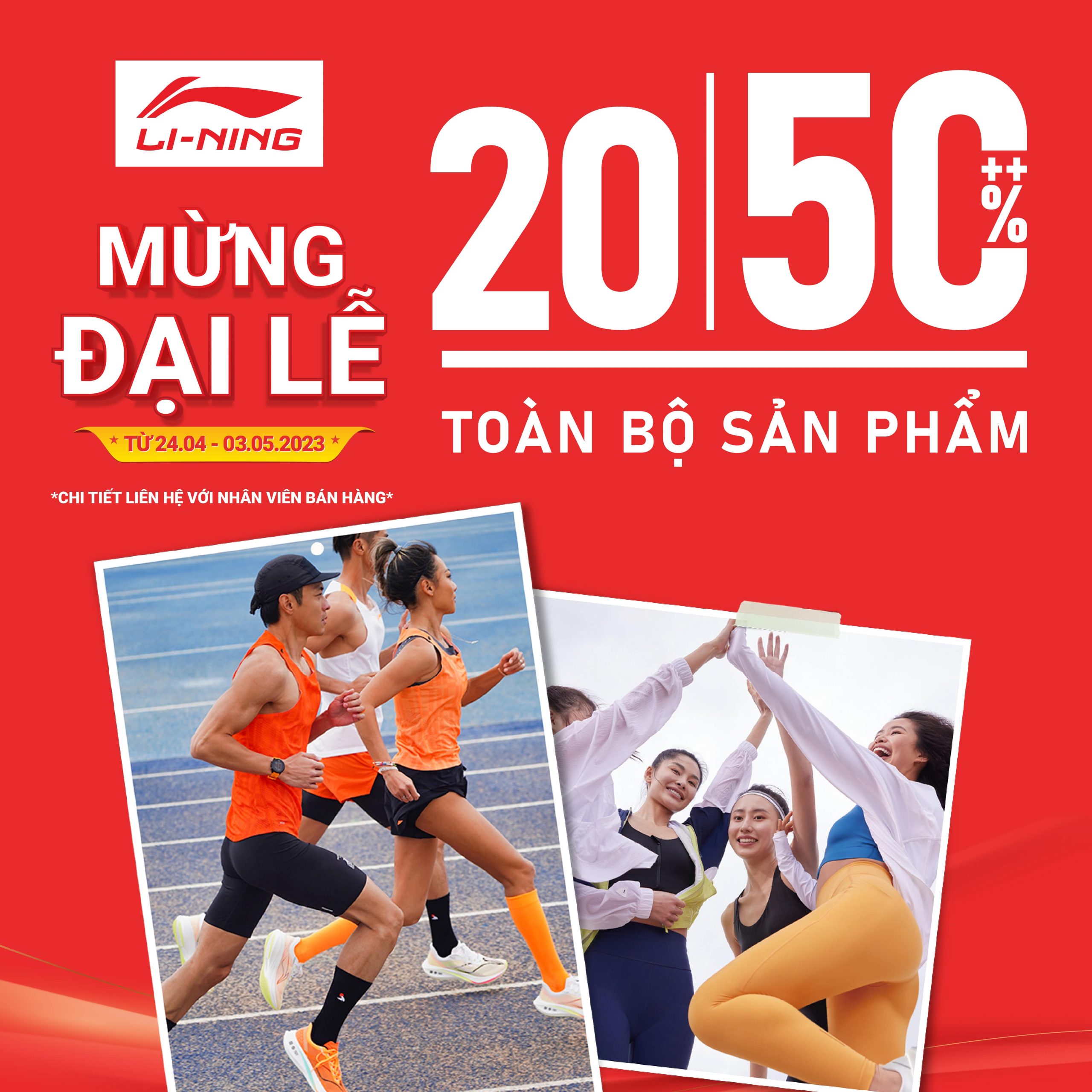 LI-NING – MỪNG ĐẠI LỄ – ĐÓN SIÊU ƯU ĐÃI – 20-50% TOÀN BỘ SẢN PHẨM