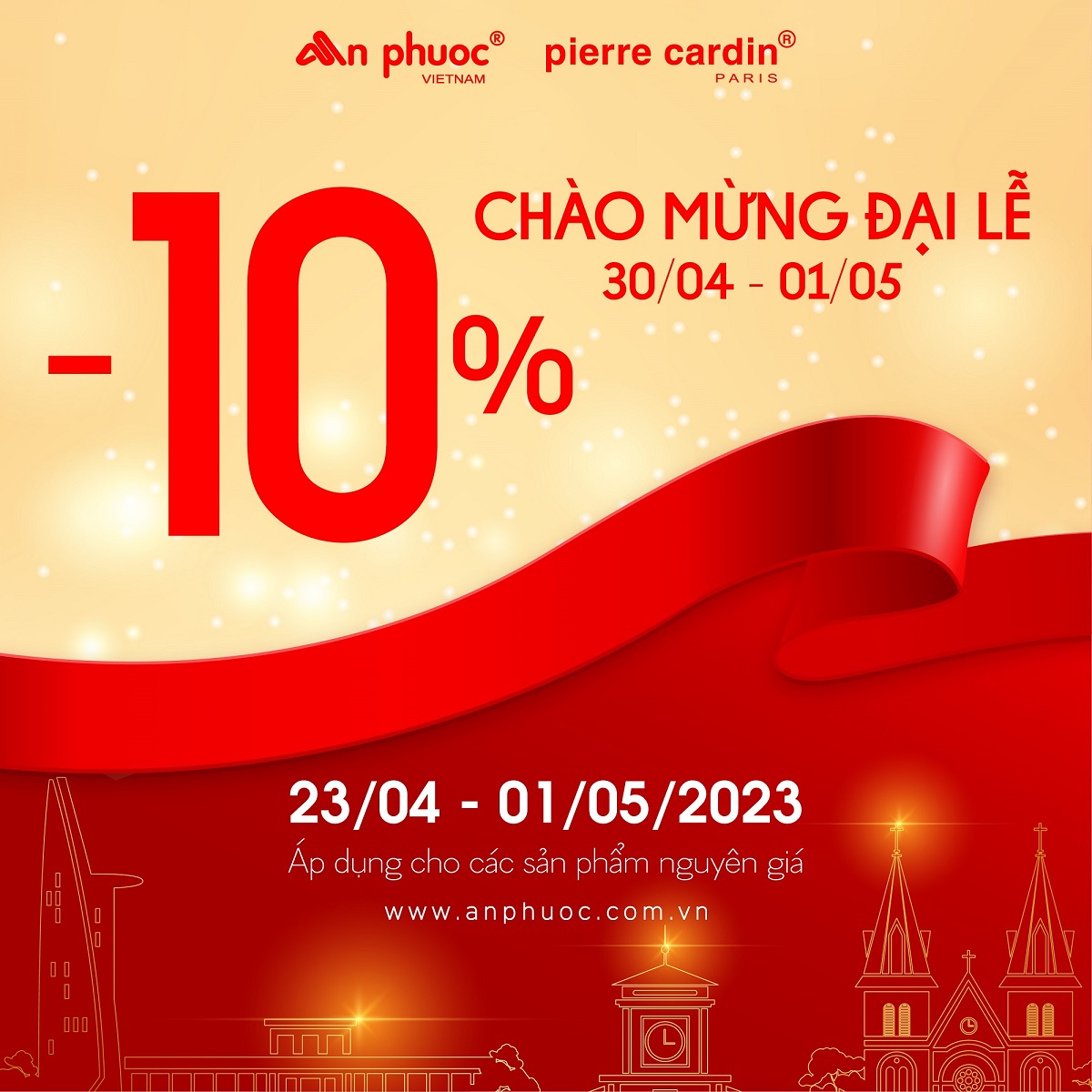 AN PHUOC – PIERRE CARDIN – CHÀO MỪNG ĐẠI LỄ 30 THÁNG 4 – 01 THÁNG 05