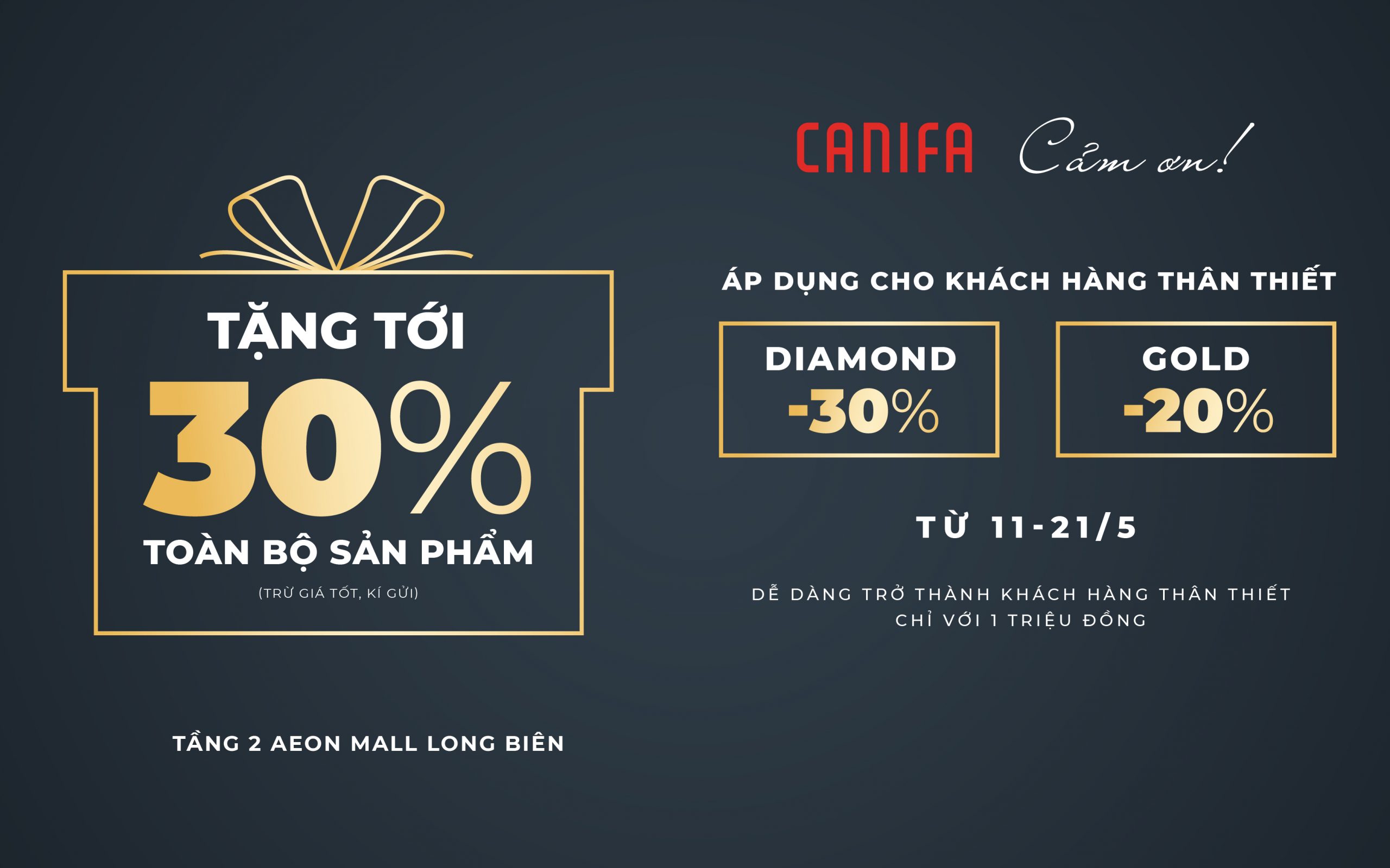 CANIFA CẢM ƠN – X2 HẠNG THẺ TỚI 30%