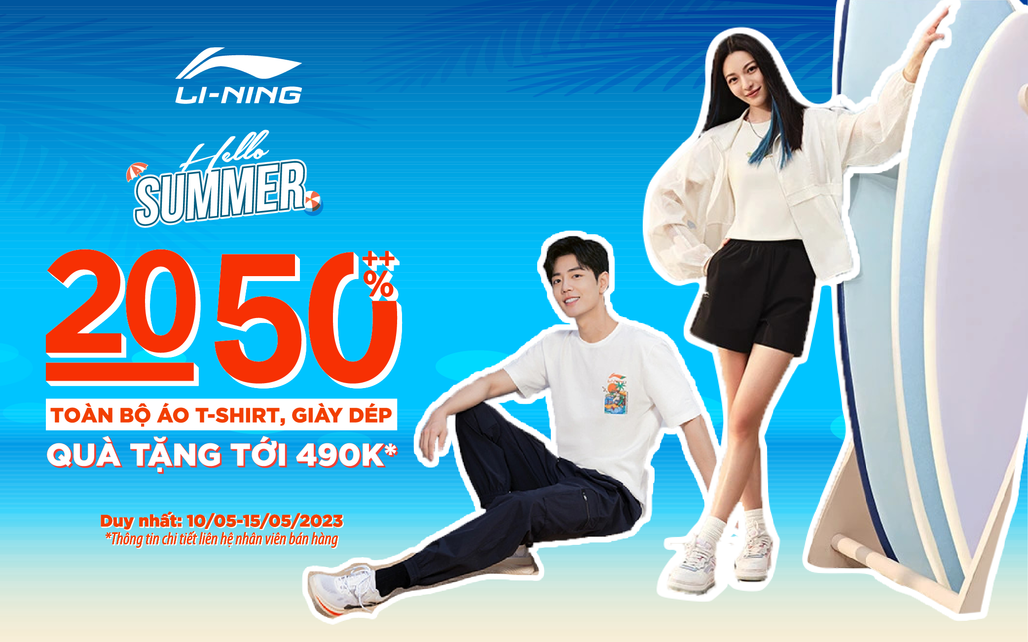 HELLO SUMMER – LI-NING ƯU ĐÃI 20-50%++ TOÀN BỘ ÁO T-SHIRT, GIÀY DÉP