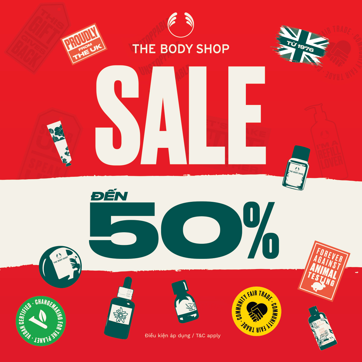 THE BODY SHOP – THE BODY SHOP – SALE THÁNG NĂM CÀN QUÉT – ƯU ĐÃI ĐẾN 50% HƠN 500+ SẢN PHẨM