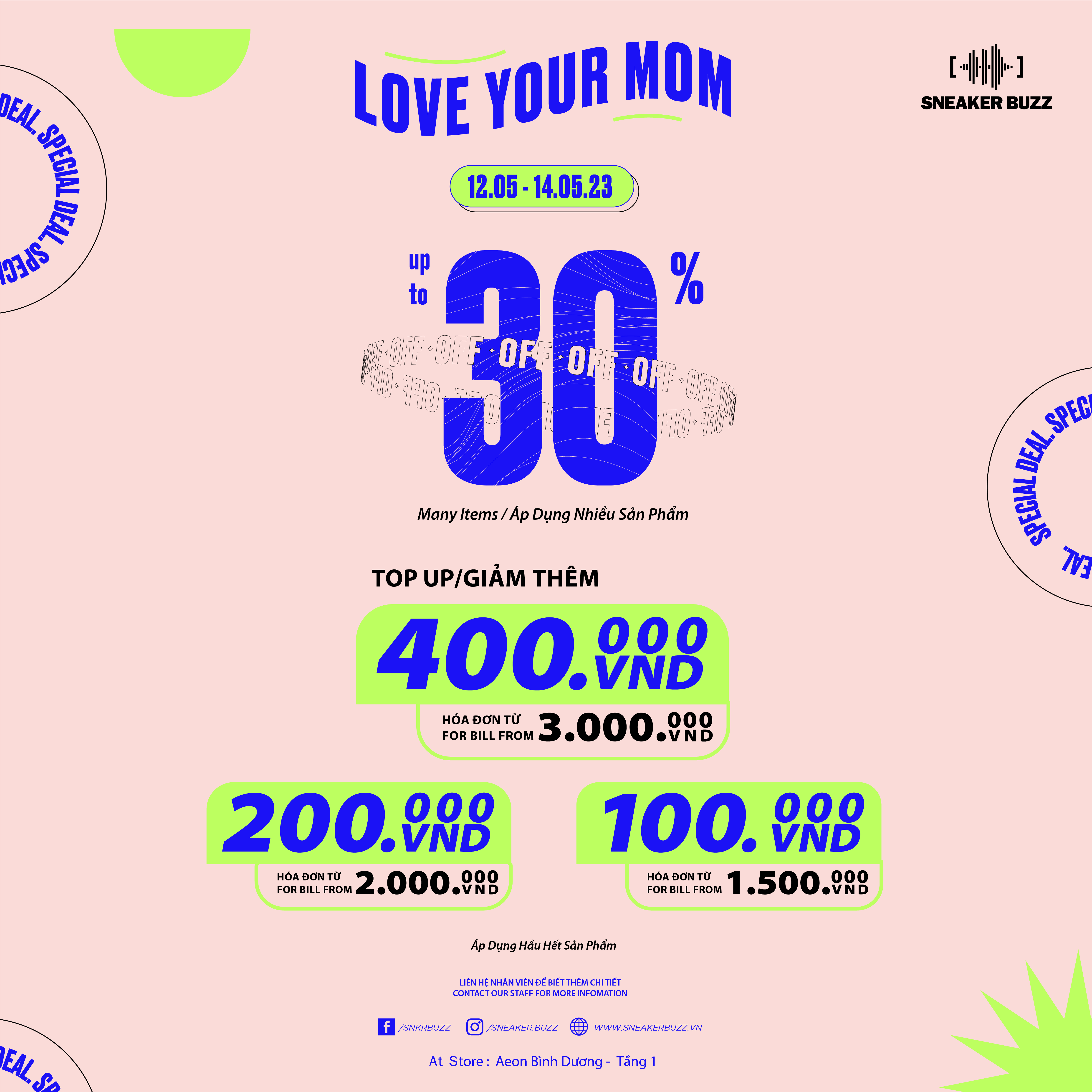 SNEAKER BUZZ – SNEAKER BUZZ – LOVE YOUR MOM – SALE UP TO 30%