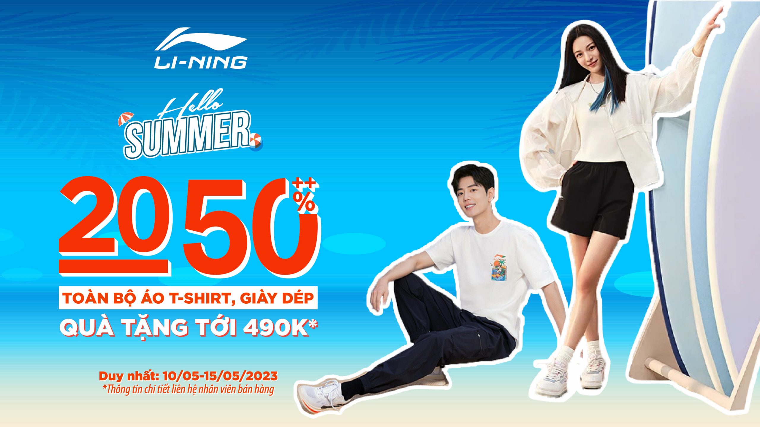 HELLO SUMMER – LI-NING ƯU ĐÃI 20-50%++ TOÀN BỘ ÁO T-SHIRT, GIÀY DÉP