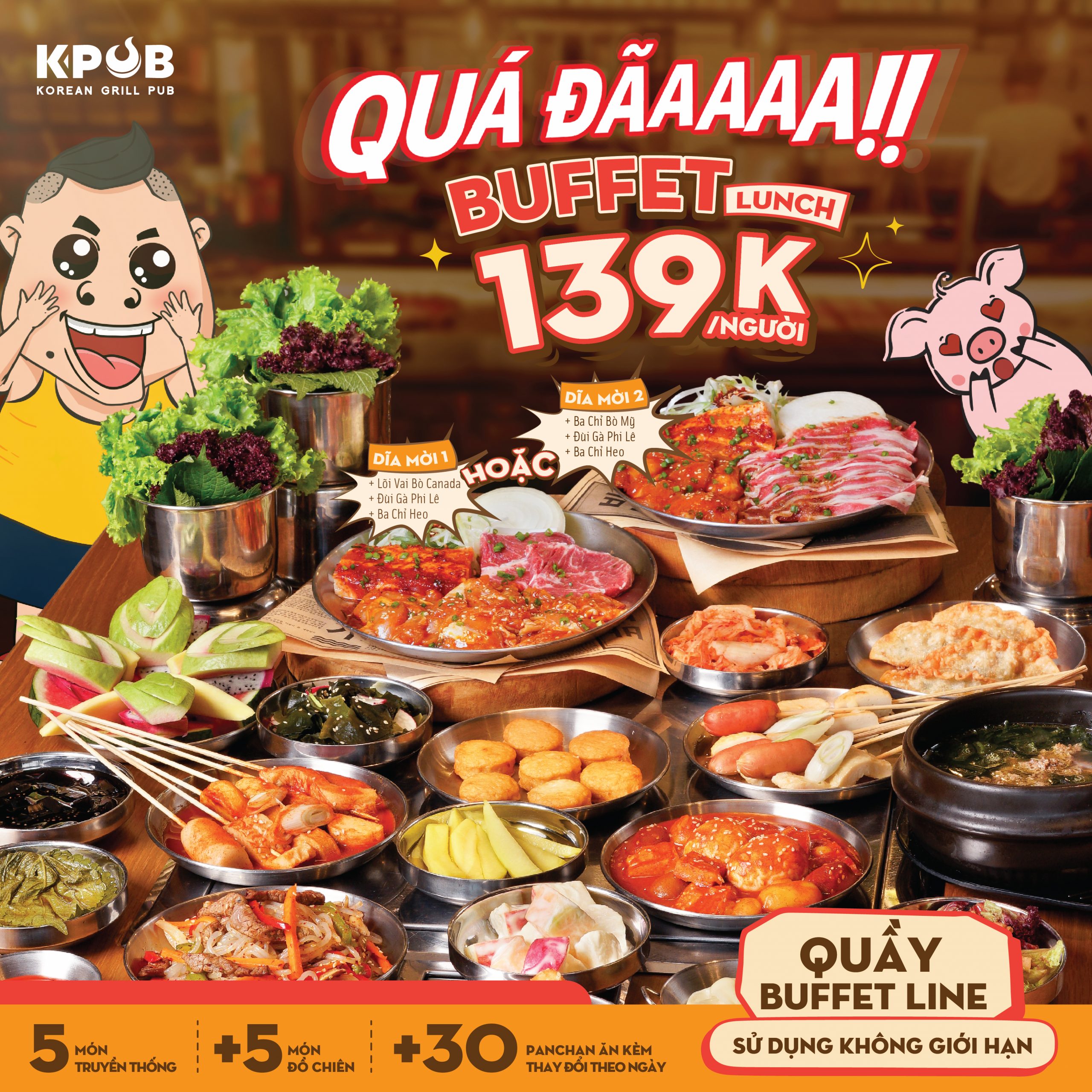 K-PUB – BUFFET LUNCH CHỈ 139.000Đ/NGƯỜI