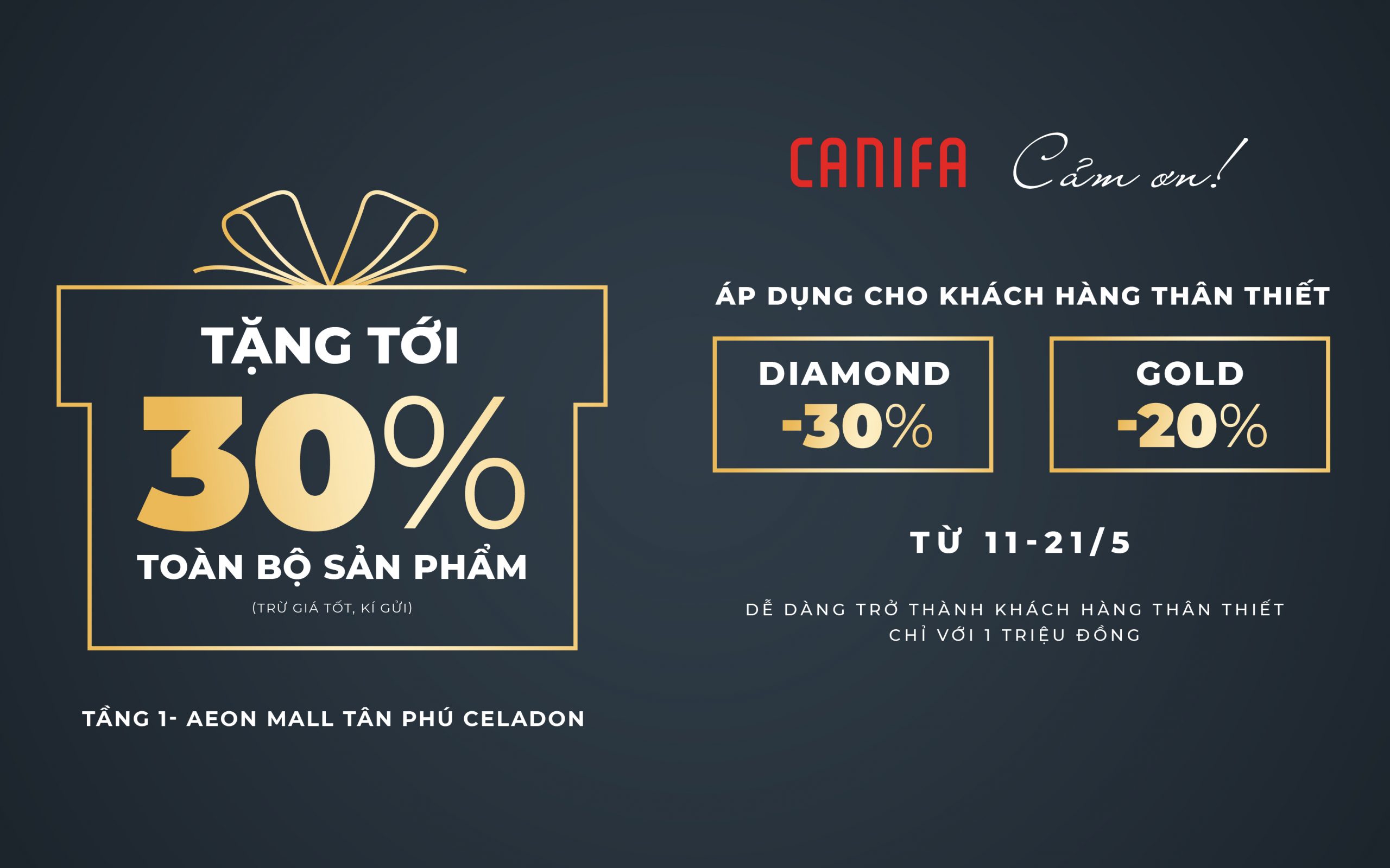 CANIFA CẢM ƠN – X2 HẠNG THẺ TỚI 30%