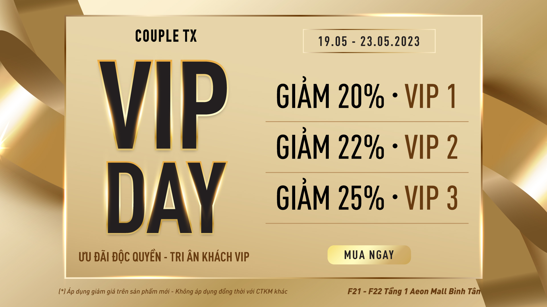 [COUPLE TX VIP DAY] ƯU ĐÃI ĐỘC QUYỀN – TRI ÂN KHÁCH VIP