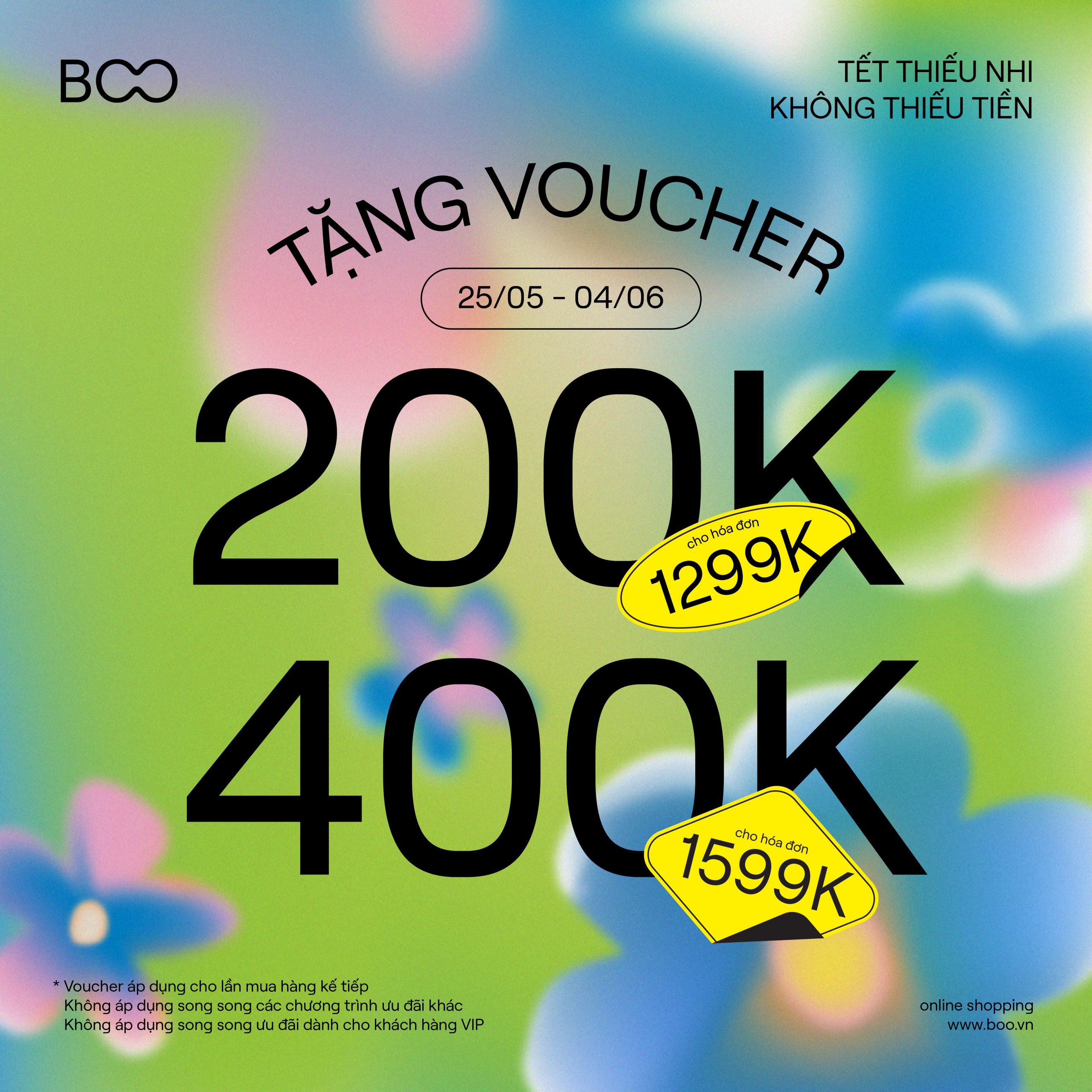 BOO – TẶNG VOUCHER LÊN ĐẾN 400K