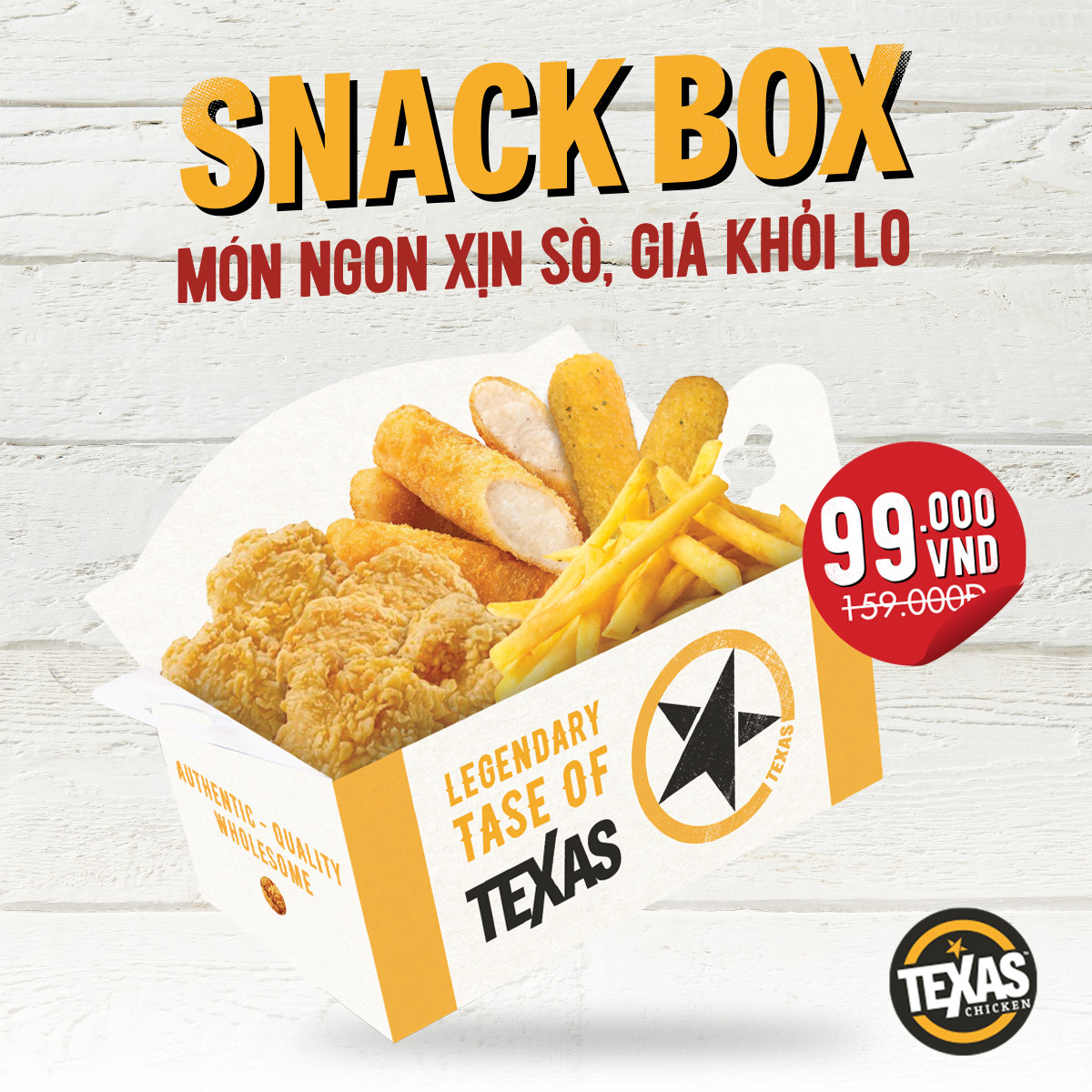 TEXAS CHICKEN RA MẮT SNACK BOX – BỘ SƯU TẬP CÁC MÓN ĂN VẶT NGON XỊN SÒ