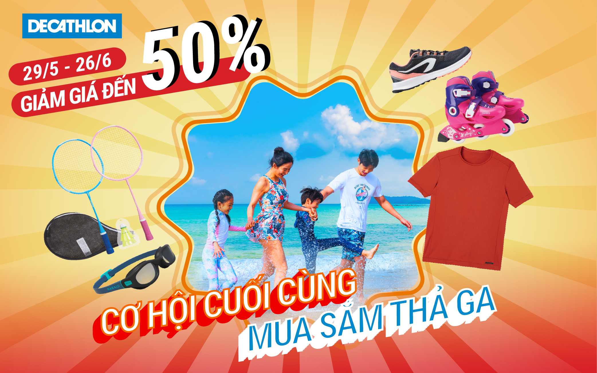 CƠ HỘI CUỐI CÙNG SỞ HỮU ĐỒ THỂ THAO GIẢM TO TẠI CỬA HÀNG DECATHLON