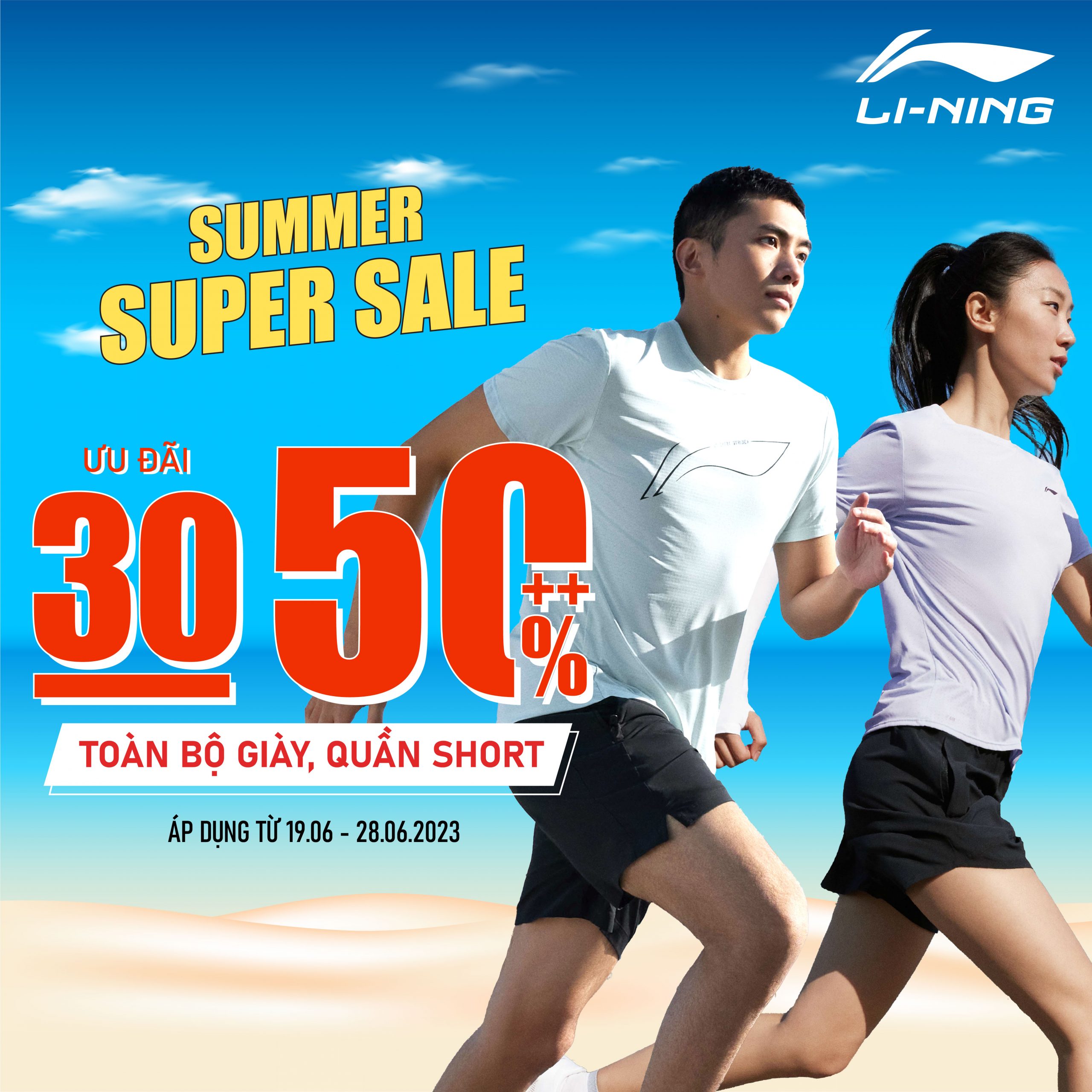 LI-NING – SUMMER SUPER SALE – ƯU ĐÃI 20-50%++ TOÀN BỘ GIÀY VÀ QUẦN SHORT