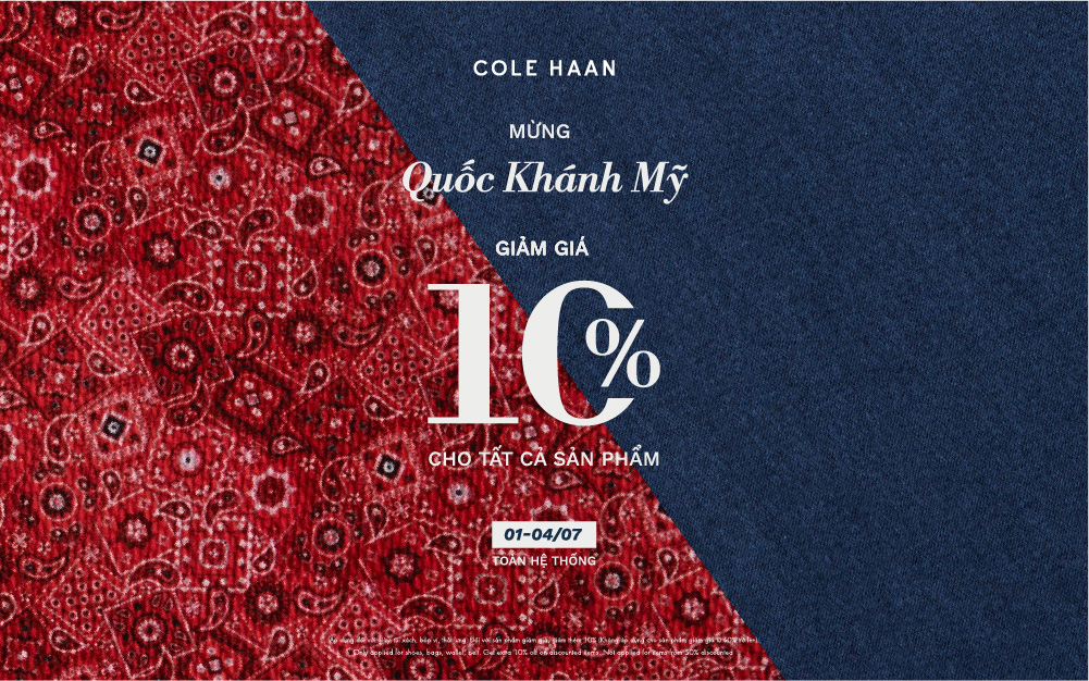 COLE HAAN – SALE 10% QUỐC KHÁNH MỸ