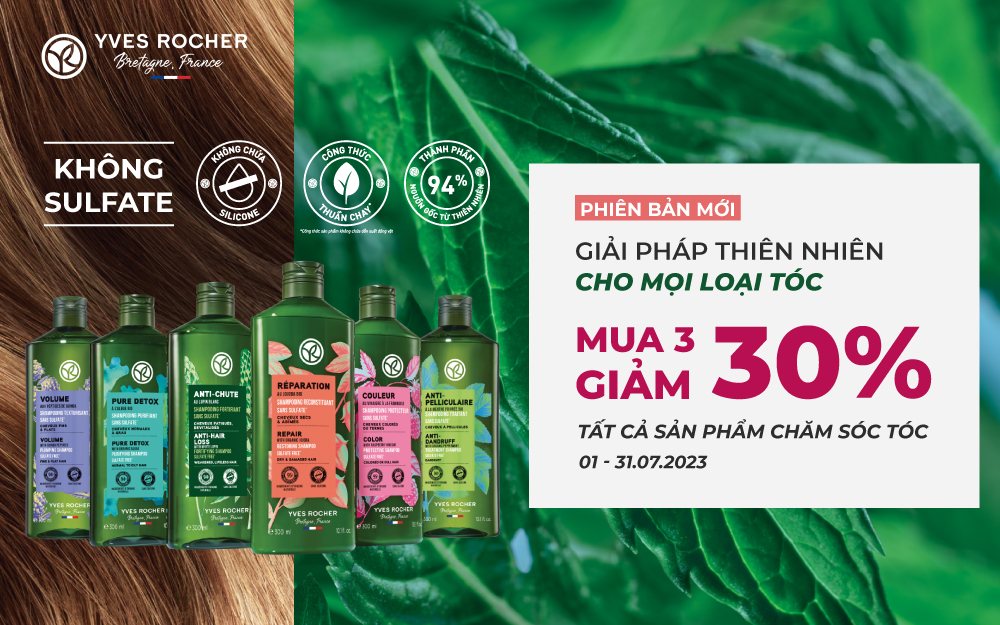 YVES ROCHER: GIẢI PHÁP THIÊN NHIÊN HOÀN HẢO CHO MÁI TÓC 🌿