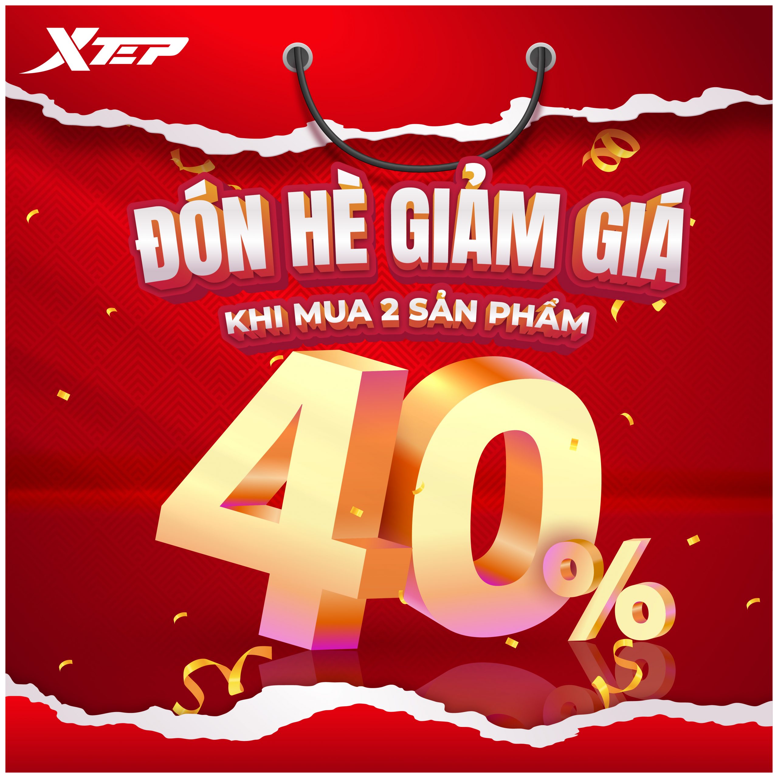 XTEP – GIẢI NHIỆT MÙA HÈ – SALE UPTO 40% THỜI TRANG THỂ THAO