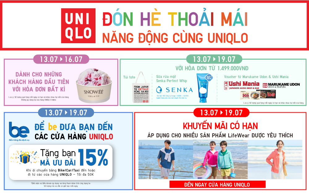 ĐÓN HÈ THOẢI MÁI, NĂNG ĐỘNG CÙNG UNIQLO