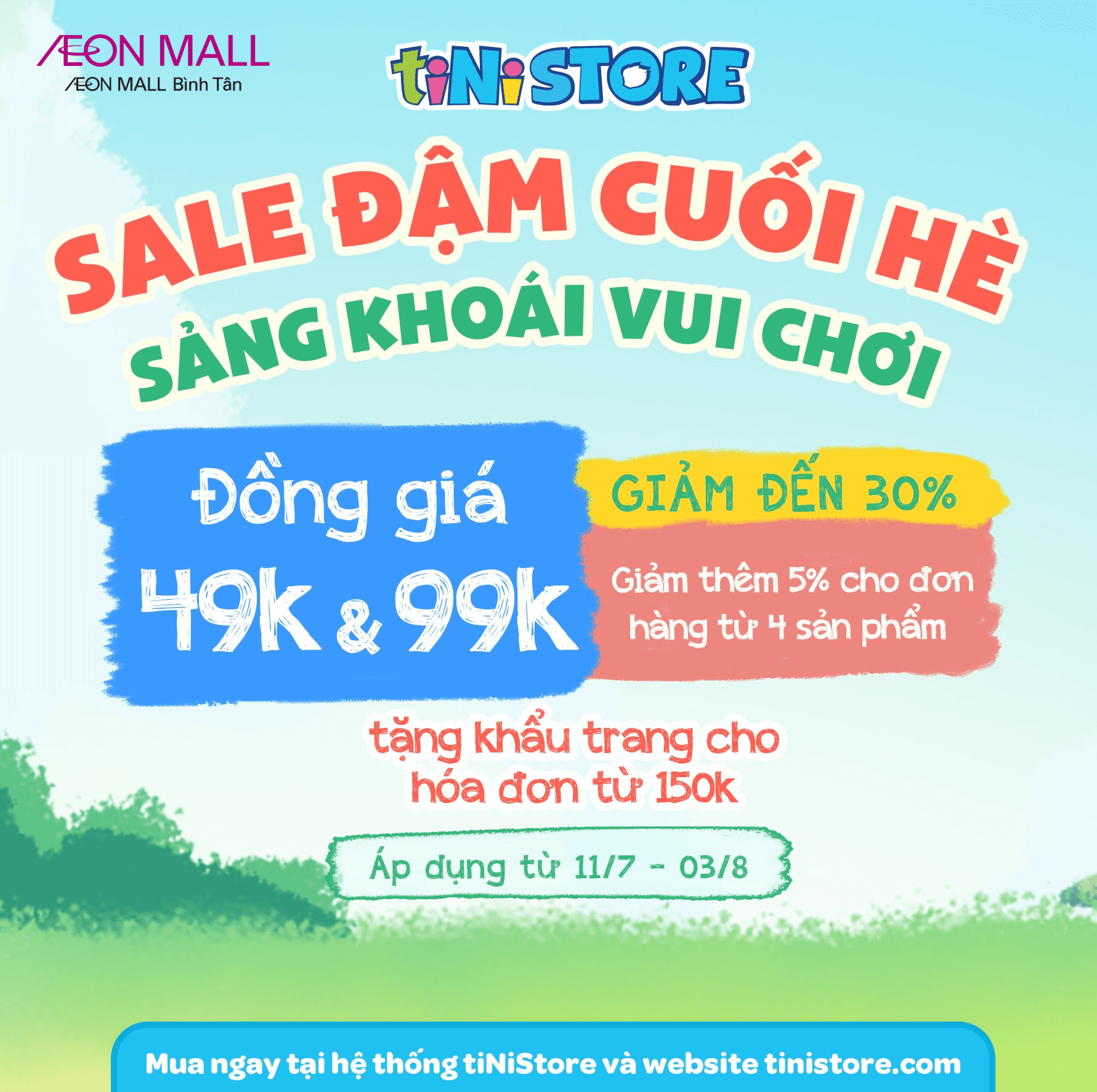 BACK TO SCHOOL – TINISTORE – SALE ĐẠM CUỐI HÈ SẢNG KHOÁI VUI CHƠI