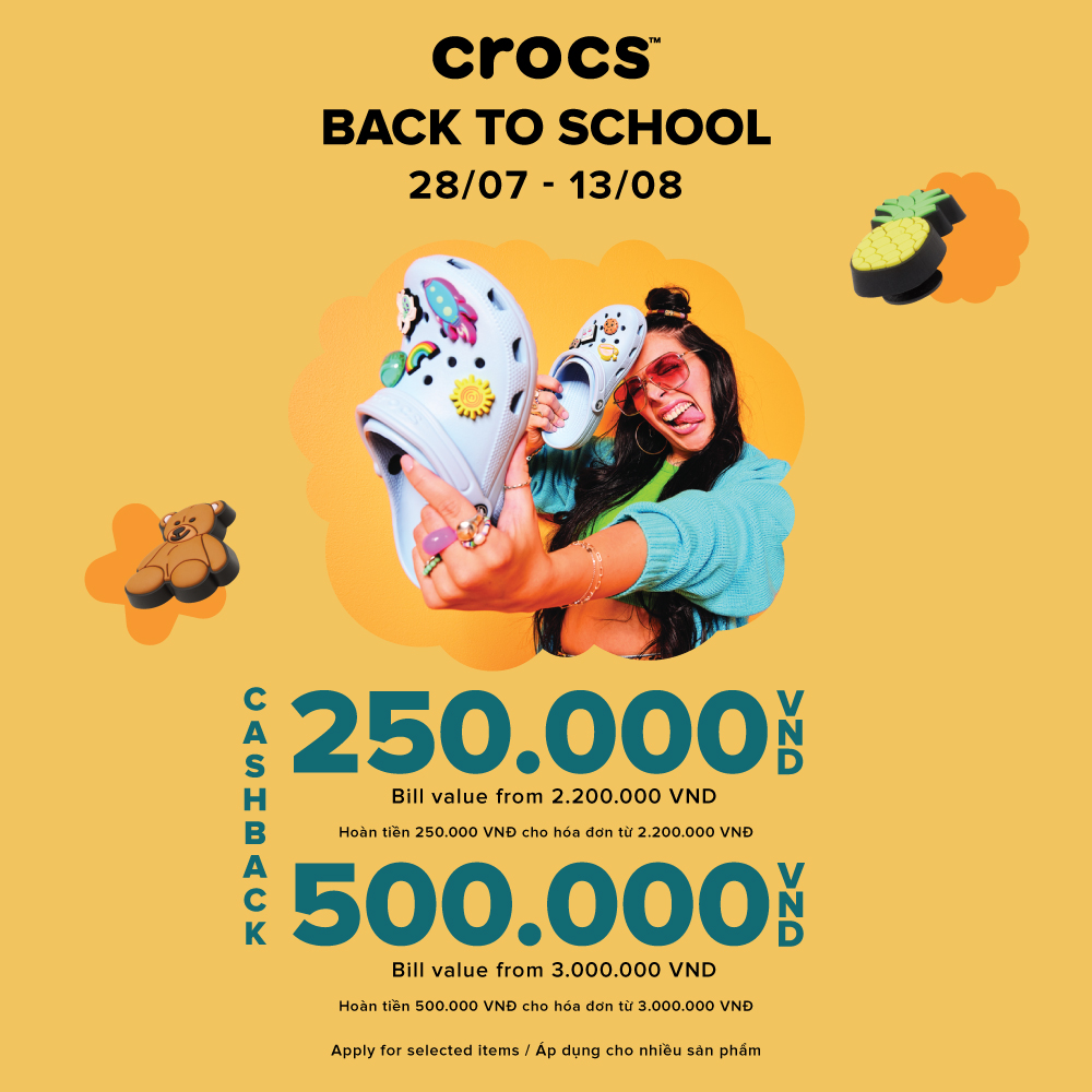 CROCS – BACK TO SCHOOL – CROCS TẶNG ƯU ĐÃI CỰC KOOL