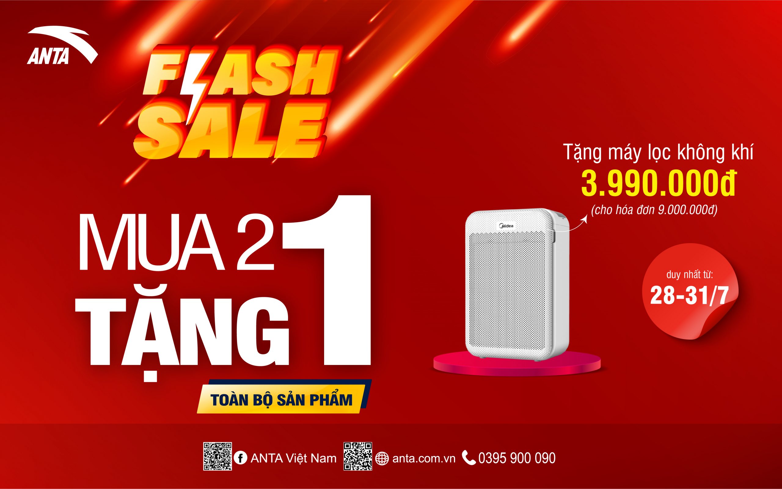 CƠ HỘI CUỐI SẮM ANTA THẢ GA VỚI FLASHSALE MUA 2 TẶNG 1