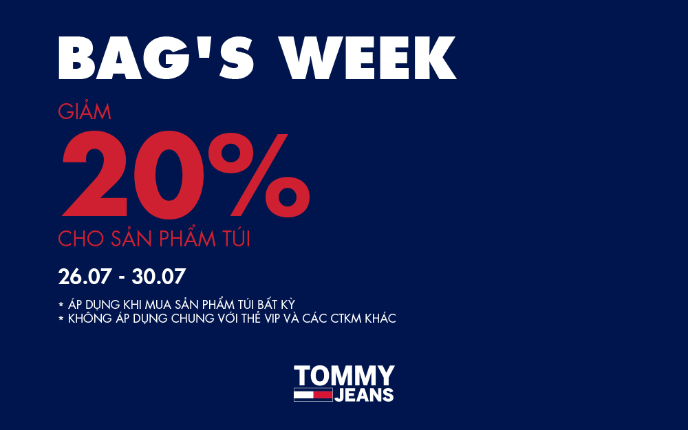 TOMMY BAG’S WEEK – GIẢM 20% CHO SẢN PHẨM TÚI