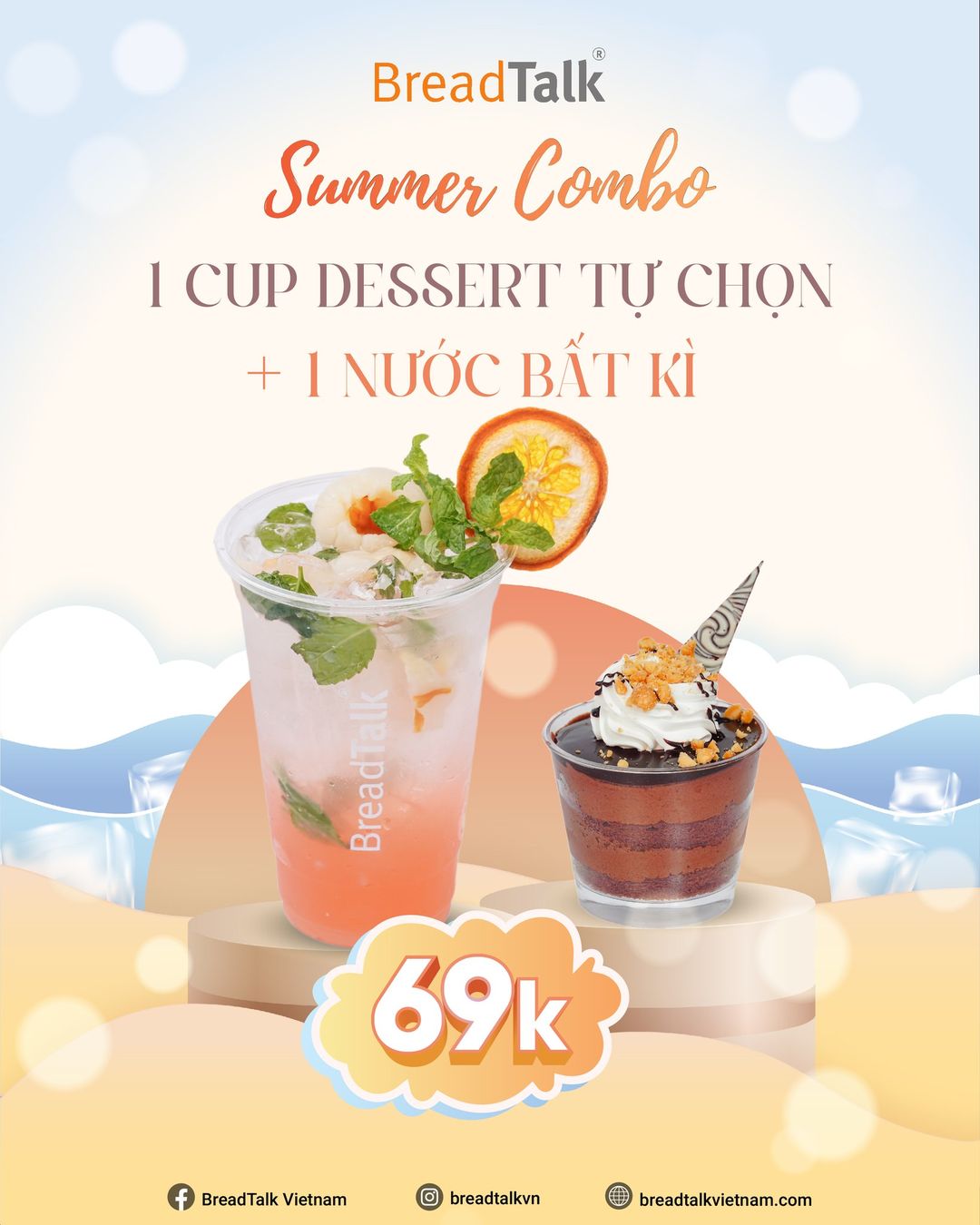 BreadTalk Summer Combo chỉ 69K – Thơm ngon cực đã