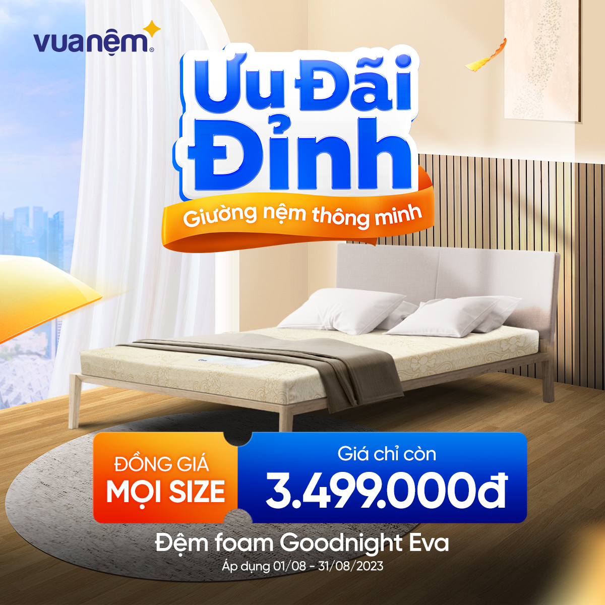 VUA NỆM – ƯU ĐÃI ĐỈNH, GIƯỜNG ĐỆM THÔNG MINH GIẢM TỚI 50%++