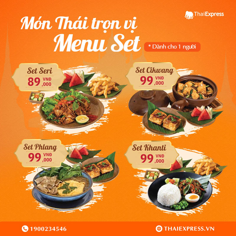 ThaiExpress tung set menu món Thái trọn vị dành cho một người