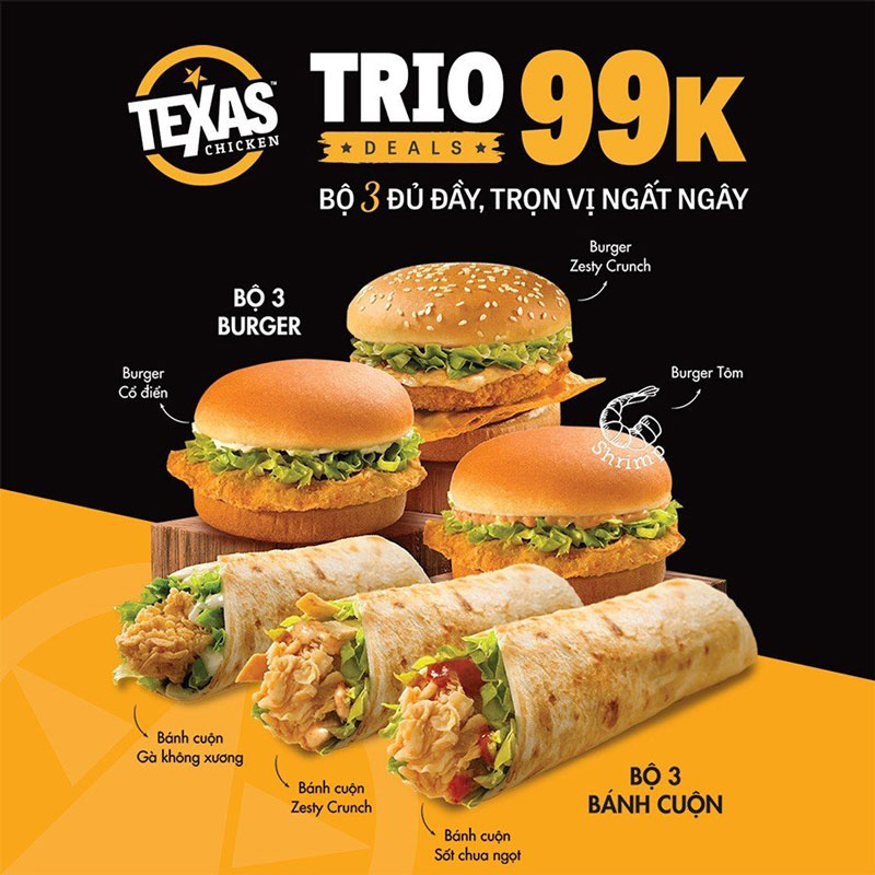 Texas Chicken tung deal đỉnh ngất ngây – say hi tháng 8