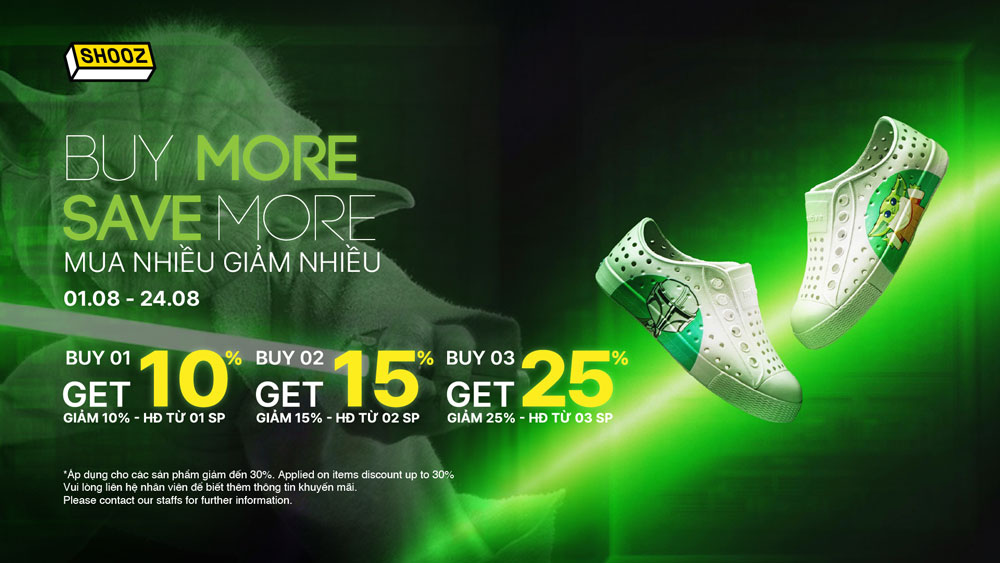 Shooz “BUY MORE SAVE MORE” – Mua càng nhiều, giá càng giảm