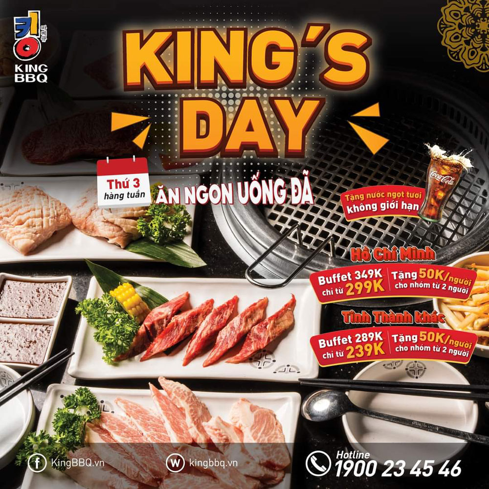 King Day’s – Ăn uống thả ga không lo về giá cùng King BBQ