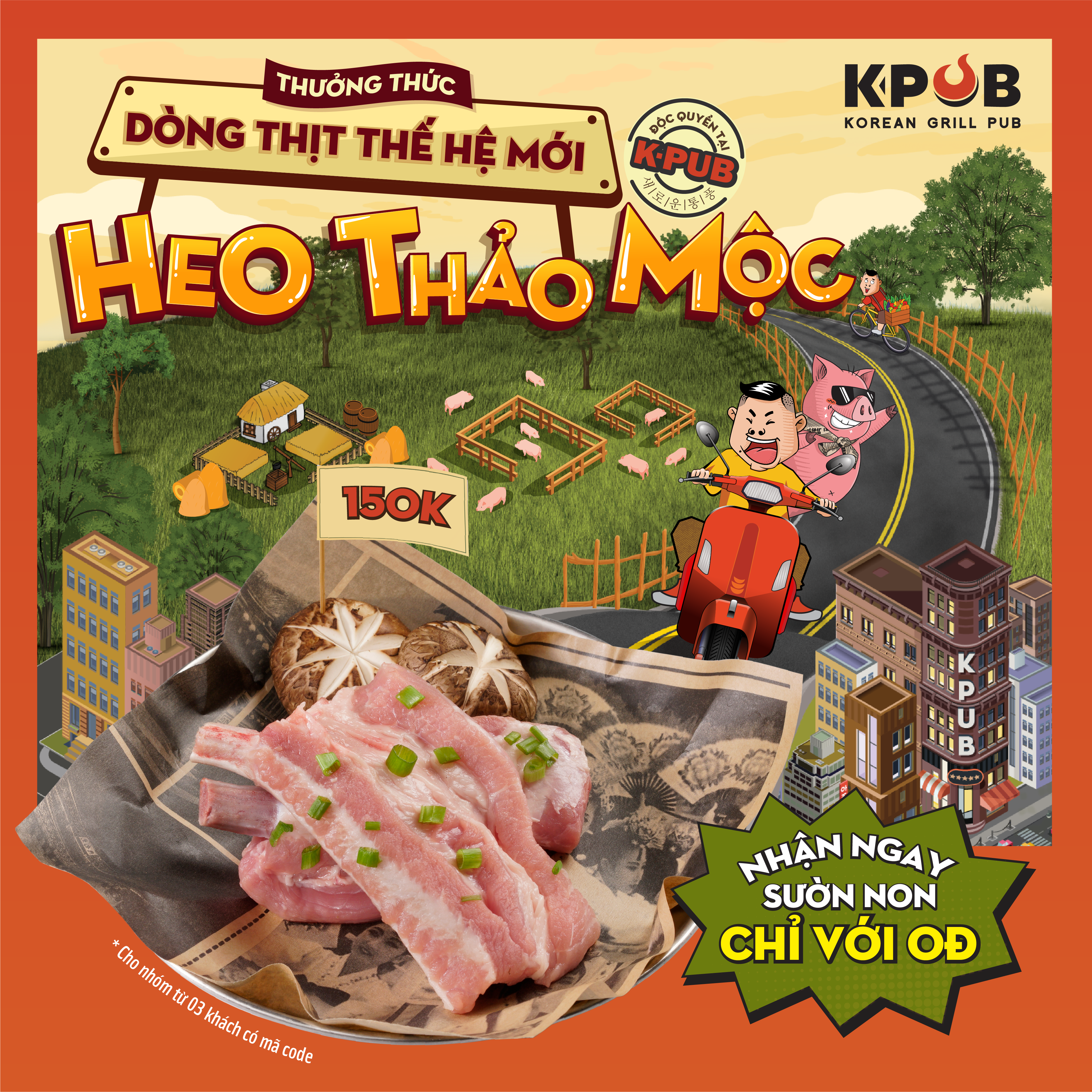 K-PUB – Thưởng thức “Heo thảo mộc” – Dòng thịt thế hệ mới độc quyền tại KPUB