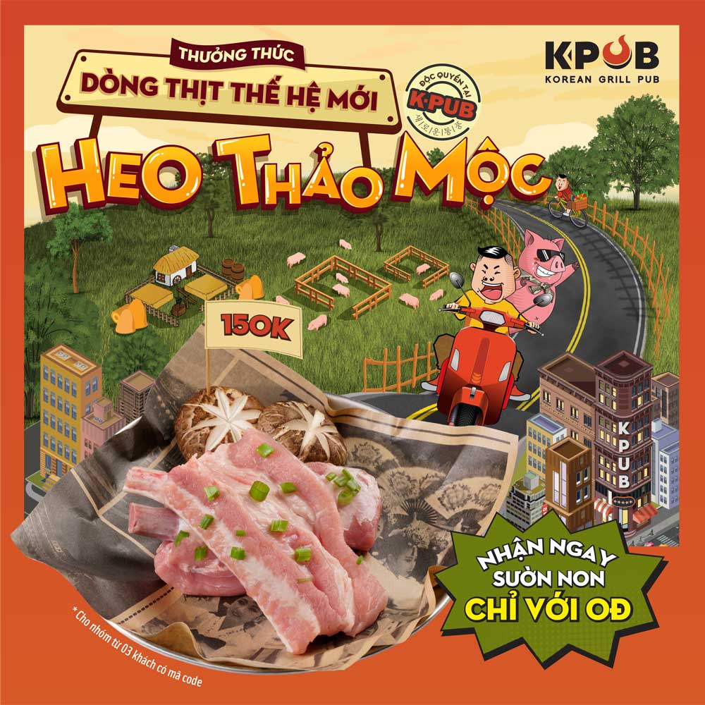 Thưởng thức “Heo thảo mộc” – Dòng thịt thế hệ mới độc quyền tại KPUB