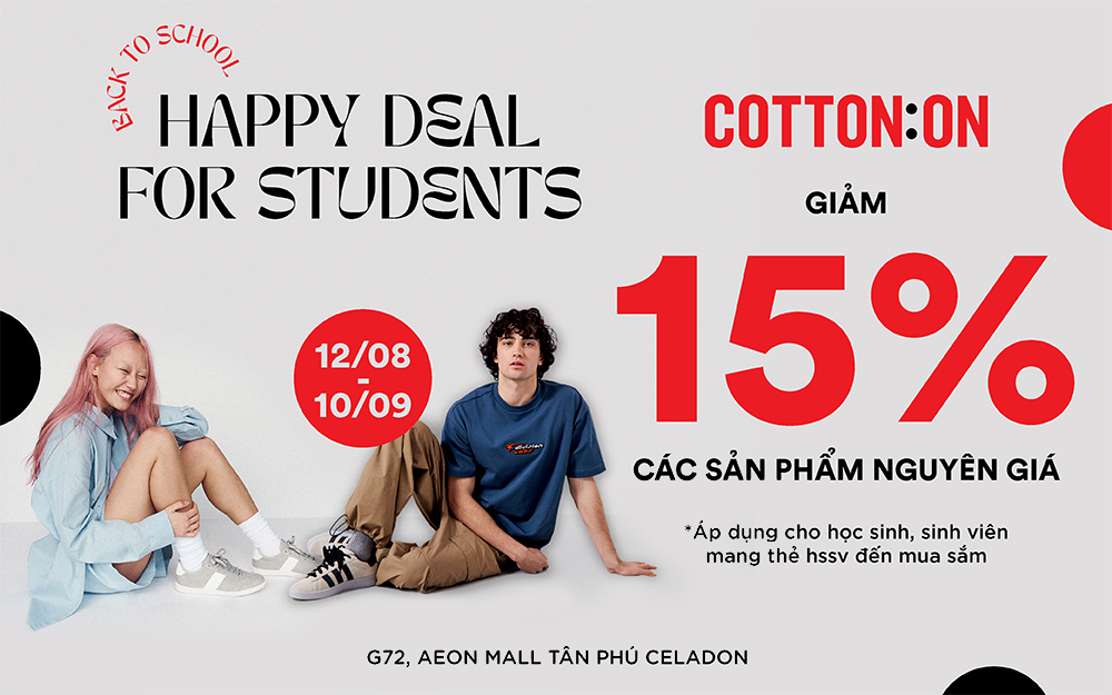 COTTON ON | BACK TO SCHOOL – HAPPY DEAL FOR STUDENTS