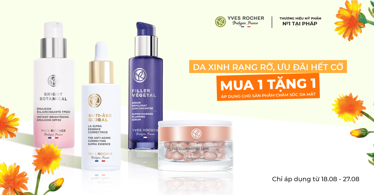 YVES ROCHER: ƯU ĐÃI ĐỘC QUYỀN – MUA 1 TẶNG 1