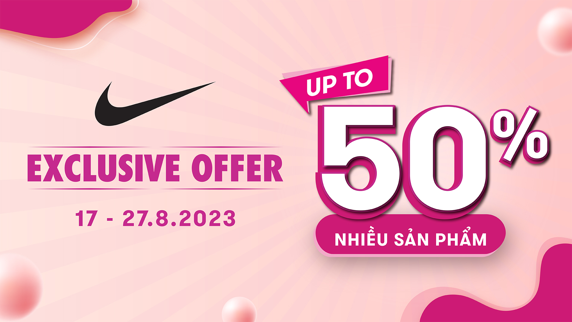 ƯU ĐÃI ĐỘC QUYỀN TẠI AEON MALL | NIKE SALE UPTO 50%